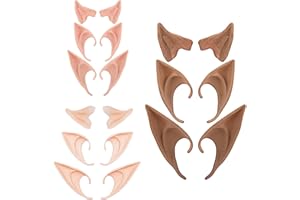 CEZKFH 9 Paar Elfenohren, Weiche Elfenohren Latex Elfenohren Für Kinder Und Erwachsene Für Elfen-Cosplay, Weihnachten, Halloween, Karneval, Partydekorationen Zubehör, 3 Größen