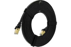 Reulin Ultra Flessibile Cavo Ethernet CAT 8 18M RJ45 Piatto CAT8 Cavi 18 M Compatibile con PC Laptop Smart TV Router Modem Switch Hub PS4/PS5/IPTV Box 18.0 Metri