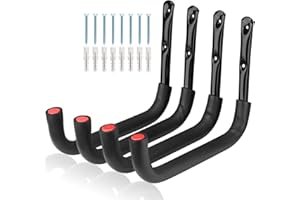 Moundnaik 32,5 cm robuster großer Werkzeugaufhänger, 4 Stück wandmontierte Garagen-Aufbewahrungshaken, Organizer-Rack für den Innen- und Außenbereich Tragfähigkeit 25 kg (23,5 cm x 32,5 cm)