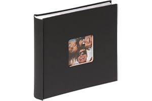 walther design Álbum de Fotos Negro 200 Fotos 10 x 15 cm Álbum Memo Slip-in con Recorte de Portada, Fun ME-110-B