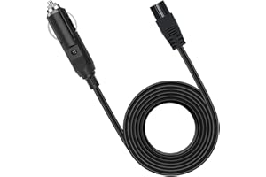 BLOOMIQUE Car Refrigerator Power Cord Cable, 3m 12V Mini Fridge Car Cooler Cool Box Lead Cable Universal Plug Power Adapter Extension Cord for Car Rear View CCTV Monitors Motor Device Camera, Black