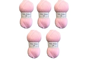 BABYDREAM 5 x 100g Baby Dream DK Baby Wool (5 x 100g Baby Pink)
