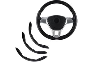 DSXVJHD Carbon Fiber Car Steering Wheel Cover, 3pcs Universal Anti-Skid Steering Wheel Cover for Car, Segmented Steering Wheel Protector for Auto/Truck/SUV/Van Steering Wheels