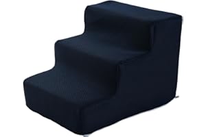 ＡＷＨＡＯ Escaleras para Mascotas, escaleras para Perros, rampa para Perros, Escalera Multiusos, Esponja de Alta Densidad para Perros pequeños, S 3 Pasos Azul Oscuro