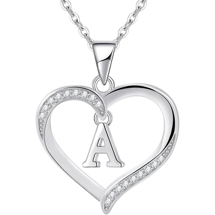 Collana Personalizzata Con Iniziale - Cuore & Lettere A-Z In Argento 925 - Regalo Perfetto - Foto 8