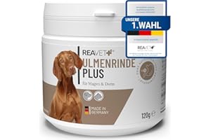 ReaVET Ulmenrinde Plus stark schleimend ohne Aufkochen für Hunde & Katzen 120g - Naturrein in Premiumqualität, Verdauung, Darmflora, Magen, Slippery Elm Bark