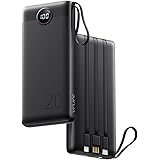 VRURC Power Bank 20000mAh USB C con cavi integrati,caricatore portatile 22.5W QC 3.0 & PD Carica Rapida. LED display powerban