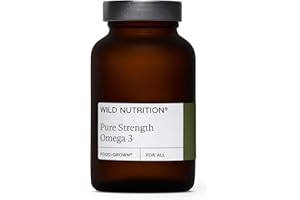 WILD NUTRITION Food-Grown® Pure Strength Omega 3 Supplement | Fish Oil Capsules with 250mg of DHA & EPA | Fish Oil Omega 3 Fatty Acid Supplements | 120 Capsules