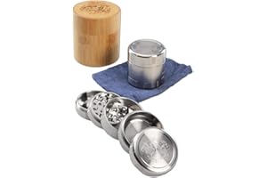 Black Leaf BL Deluxe Grinder 5 pezzi Ø 49 mm | tritatutto in acciaio inossidabile | Premium Grinder con sacchetto di jeans e scatola di bambù | Altezza 49 mm