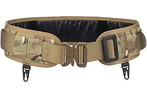 WarmHeartting Cinturón táctico para Hombres Molle Hebilla de Metal de Liberación Rápida Cinturón Militar para Airsoft Softair Caza Policía