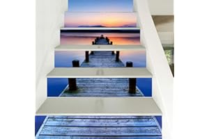 Atyhao Stair Stickers Decals, Distinctive Water Bridges Decorative Stair Sticker Self-Adhesive Wall Sticker Decoration Removable Staircase murals Christmas Decorate