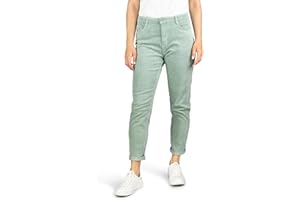 DENIMFY Pantalones de pana para mujer, corte de cintura alta, pierna recta, elásticos, pantalones de pana DFLisa, pantalones con cremallera, bolsillos, monocolor, gris, rosa, azul, beige, verde, S, M,