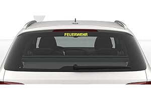 Dinger-Design Feuerwehr Aufkleber Autoaufkleber Waschstraßenfest Firefighter 25 cm gelb
