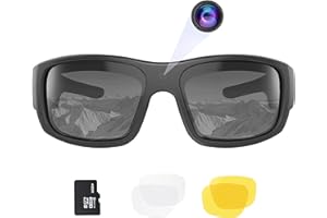 OHO SUNSHINE OhO Video Sunglasses, 1080P Full HD Video Recording Camera with Built in 15MP Camera and Polarized UV400 Protection Safety and Interchangeable Lens