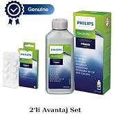 Philips CA6700/10 Espresso Makinesi Kire&ccedil; Temizleme Sol&uuml;syonu, CA6704/10 Yağ &Ccedil;&ouml;z&uuml;c&uuml; Tablet 2'li Set