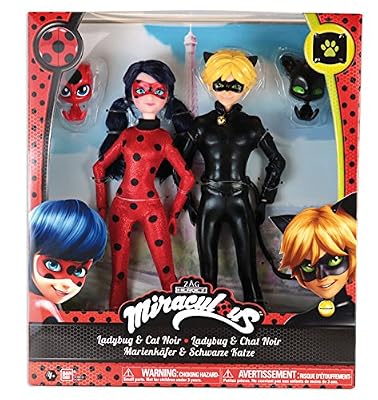 Bandai - 39810 - Pack 2 poupées - Ladybug/Chat - 26 cm - Rouge/Noir