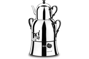 Korkmaz A338 Original Nosta Samovar Semaver Tetera Negro Black