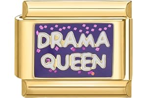 Hoomall Italian Charms Armband Gold Damen 9mm Vergoldet Modular Italian Bracelet Charm Italian Stil Armband Glieder Zubehör DIY Italienische Style Charm Schmuck Mädchen Geschenk