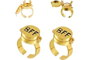 Shengruili 2 Stück Beste Freunde für Immer Ringe,Einstellbar Offene Kappe Ring, Süßes BFF Ring,Umarmungsring Silber,Offene Kappe Ringe,Freundschaftsring,Schmuckgeschenke für Frauen Mädchen