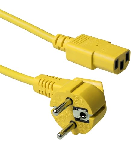 ACT Cavo Alimentazione PC C13 1,2 M Blu – CEE 7/7 A C13 3 Pin, Contatto Protezione Angolato, AK5133