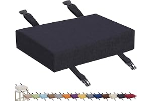 Memory Foam fyrkantig sittdyna3 / 5/8cm tjock, 35/40/45/50cm rektangulär palldyna, halkskydd, sittdyna sittdynor matstolar med avtagbart skydd för köksbarstolar(Black,30x40x5cm)