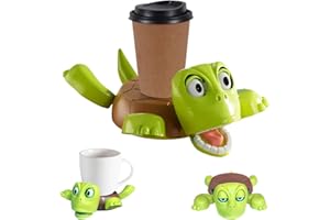 LUMOOM Divertido Posavasos de Tortuga Impreso, Soporte para Bebidas Impreso en 3D, Divertido Posavasos antiestrés de Tortuga para Vasos, Tazas, decoración (Verde Claro)