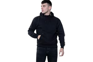 True Face Mens Hoodie Pullover Fleece Classic Hooded Top Plain Ribbed Cuff Long Sleeve Sweatshirt Pull Over Jumper Hoody Top