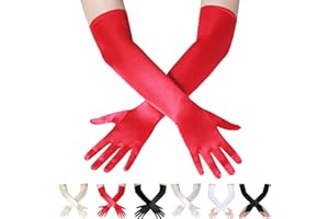 AUNGKWANG Guantes Encaje, Guantes Largos, Años 20 Vintage Encaje Guantes, Adecuado para Ópera, Accesorios para Disfraces de Fiesta de Boda, Longitud del Codo 40cm