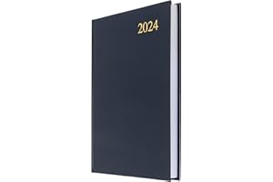 Collins Essential - Agenda giornaliera 2024, formato A5, 2024, una pagina per giorno, agenda 2024, per affari, ufficio, accademico e uso personale 2024 (formato A5, blu)