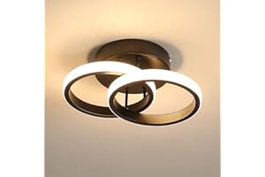 Goeco Lampa sufitowa LED, 2 żarówki, nowoczesna, okrągła lampa sufitowa, 3000 K, ciepła biel, 22 W, silikonowa obudowa, lampa LED do salonu, sypialni, kuchni (ciepła biel)