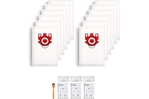 YTUGIL 12 Pack FJM Hoover Bags Compatible With Miele Hoover Bags FJM, FJM Vacuum Bag, for Complete C1, Compact C1, Compact C2, S6 S4 Series with 3 Motor 3 Exhaust Filters 10123220