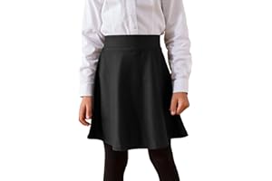 Pretty Fashion Girls Skater Skirt Kids High Waisted Stretchy Plain Flared Skirt for Girls Flippy Full Circle Skirt for School Ages 5-13 Years