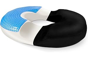 CHICSOLIS Orthopädisches Sitzkissen mit Gel-Schicht: Memory Foam Steißbeinkissen Ergonomisches Cushion Hämorrhoiden Sitzkissen Ringkissen Donut Kissen für Bürostuhl Auto Rollstuhl Sitzring Erhöht Sitzkomfort