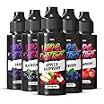 Vape District Vape Liquids 5 x 100ml Apple & Raspberry + Blackcurrant + Blueberry + Grape + Strawberry Flavoured Ecig Juice E Liquid No Nicotine 70VG/30PG Short Fill