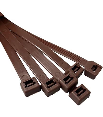 WALWAL Kabelbinder 20,3 Cm – 100 Stück, Braun, Starkes Nylon, Für Haus, Büro & Garten