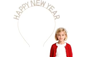 CKCSHI Happy New Year Headband, New Years Eve Headband, Rhinestone New Year Headbands, New Year Eve Hairband Hair Hoop, Sparkly Rhinestone Party Hair Accessory for Girls Women Decoration