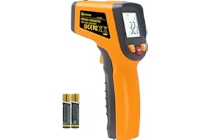 KETOTEK Infraröd termometer, temperaturmätare IR pyrometer laser, digital termometer kontaktlös -50 °C till 400 °C, för matla