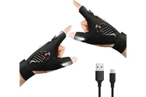 Zynxel Cadeau Homme, Rechargeable Pêche Gants LED Lumineux, Gadget Insolite Utile, Idee Présent‌ de Noel et de Fete des Peres, Idée Cadeau Secret Santa et Anniversaire Homme Femme