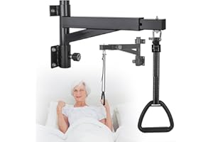 LVCHEN Betttrapez für ältere Menschen, Bettgalgen Aufstehhilfen Handicap-Bettgitter, Trapezstangen für das Aufstehen aus dem Bett, Überkopftrapez-Ständer, Stange für Bett