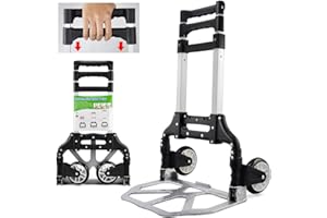 ‎YAHEETECH Yaheetech Sackkarre klappbar Transportkarre mit Gummiräder Stapelkarre Handewagen mit Anti-Rutsch Handgriff Transportwagen Trolley belastbar bis 75 kg