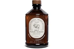 BACANHA - Sirop Bio et Brut - Sirop saveur Fleur de Sureau - Pour Cocktail, Eau, Limonade et Thé Glacé - 400 mL