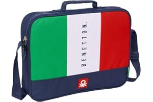 Safta BENETTON FLAG - Cartera Extraescolares, Maletín Portatodo, Bandolera, Cómoda y Versátil, Calidad y Resistencia, 38x6x28 cm