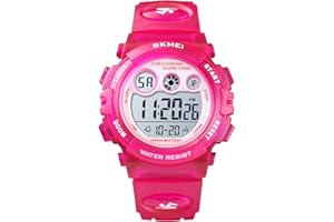 HMJIA Montre Enfant Garcon Fille pour 5-16 Ans, Montre Numérique Enfant étanche 5ATM avec Alarme/Date/Chronomètre/LED
