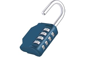 ZHEGE Candado Combinacion de 4 Numerico, Candado Taquilla de Números, Cerradura de Taquillas para Escuela de Gimnasio, Candado Combinacion Exterior para Puertas, Vallas de Jardín (Azul pavón)