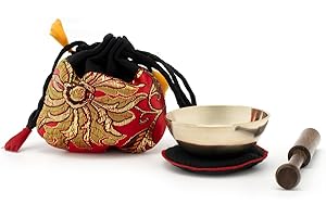 KLANGSCHALEN-CENTER Kit mini bol chantant avec sacoche rouge -5086-