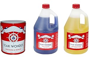 Klovoo Kit Pulizia & Dressing Teak - Smacchia, Rinnova, Pulisce - per Teak Legno Barca Vela