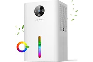 Dehumidifiers for Home, AONELAS Dehumidifier for Bedroom with Auto-Defrost and 7 Colors Light, 1.8L Energy Saving Dehumidifiers for Drying Clothes Portable Small Dehumidifier for Bathroom RV Home Damp