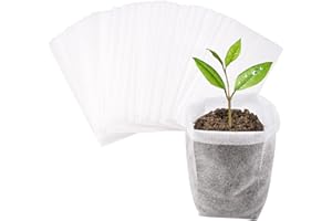 Cuayaes 50 Pcs Plant Grow Bags, Non-woven Seedling Pots Fabric Plant Pots, Garden Supplies for Vegetables Flowers Seed Growth (20x20cm)