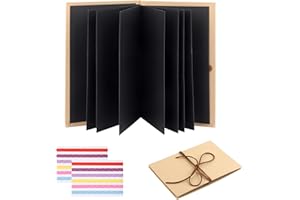 FUNVCE 5 Inch Fotoalbum Klein, 17.5x11.5cm Schwarz Kleines Fotobuch zum Selbstgestalten,16-fach(34 Seiten) DIY Scrapbook Memory Book, Kann als Abschluss Geschenk,Hochzeit,Valentinstag,Weihnachten