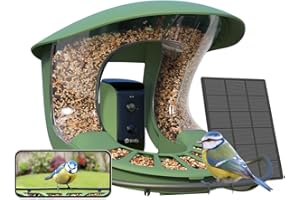Birdfy Upgraded Bird Feeder Camera, Bird Watching Camera: Auto Identify, Notify, Capture Video, Permanent Store Fun Clips, Solar Powered & Wireless Smart Bird Feeder, Outdoor Garden, for Bird Lovers